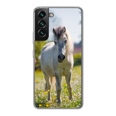 Produktbild von MuchoWow® Handyhülle Schutzhülle Hülle für Samsung Galaxy S22 Pferd - Blumen - Licht Silikon Softcase Handy Hülle - Mobiltelefonhülle