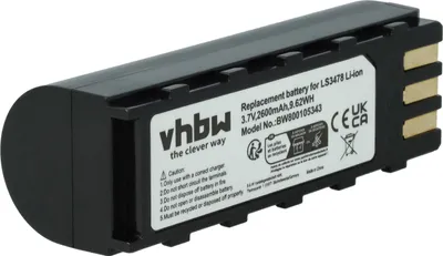Produktbild von vhbw Akku Ersatz für Zebra BTRY-LS34IAB00-00 für Barcodescanner POS (2600 mAh, 3,7 V, Li-Ion)