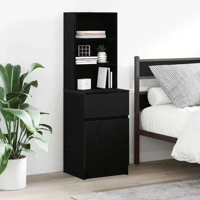 Image de vidaXL Table de nuit noire 39x35x125 cm bois composite