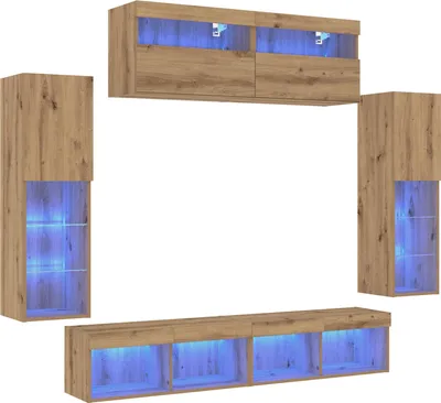 Produktbild von vidaXL TV-Schrankset 6 stk. Artisan-Eiche Holzwerkstoff