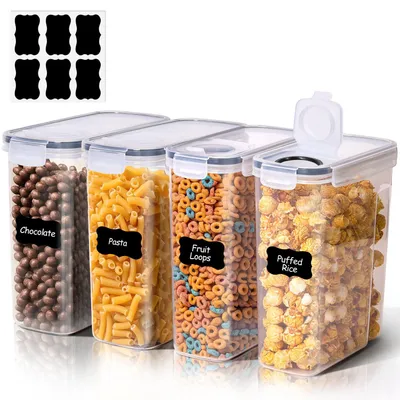 Vorratsdosen 4 L, luftdicht, Set mit 4 Stück, Kunststoff