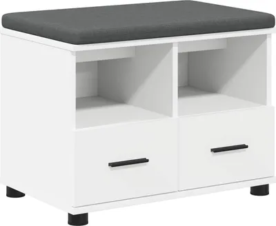 Immagine prodotto di Panca per ingresso con cuscino Bianco 60 x 38 x 46 cm