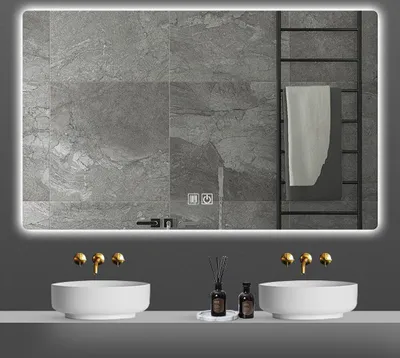 Productafbeelding van Aloni LED badkamerspiegel met verwarming, model Queen, afmetingen 100x60