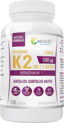 Image de Witamina K2 100µg MK-7 z Natto Natural Vitamin suplement diety 120 tabletek