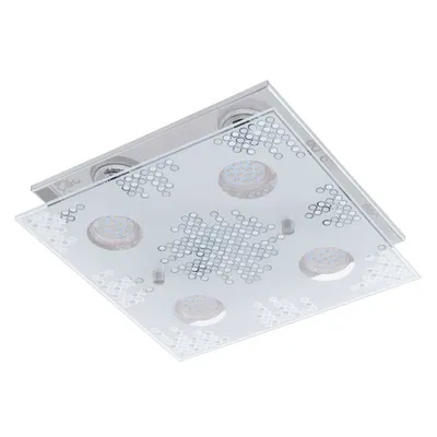 Produktbild von LED Deckenleuchte, Edelstahl Chrom, Glas satiniert