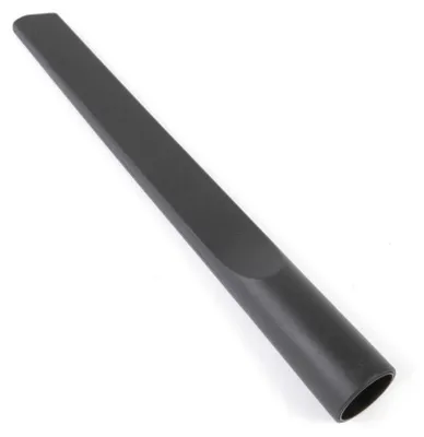 A black, elongated vacuum cleaner crevice tool is shown against a white background.