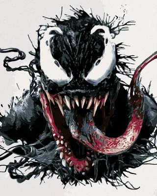 Obrázok produktu pre Zuty - Maľovanie podľa čísel - VENOM NA BIELOM POZADÍ, 40x50 cm, vypnuté plátno na rám