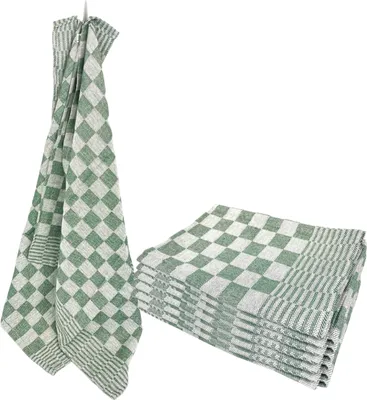 Obrázok produktu pre Šachovnicové uteráky - bavlnené - 65 x 65 cm - zelené - 6 kusov
