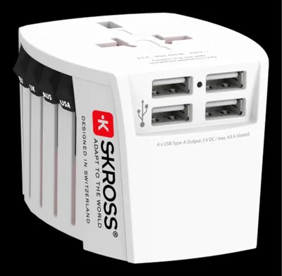 Produktbild von Skross MUV USB 4xA Universal Reiseadapter, Weltweit