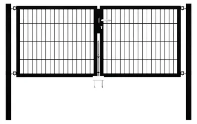 Produktbild von Alberts 626754 Doppeltor Flexo mit Zubehör, schwarz, Breite 200 cm, Höhe 80 cm