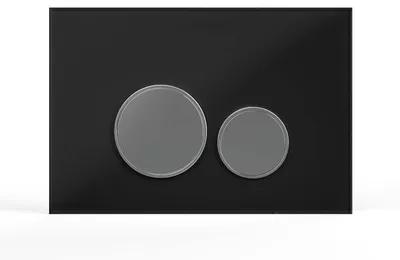 Produktbild von Drückerplatte Glas Schwarz Kompatibel zu Geberit Duofix SIGMA DELTA & BASIC (UP 320) 2 Mengenspülung