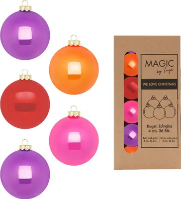 Produktbild von Weihnachtskugeln Glas 4cm 36 Stück - Party Time
