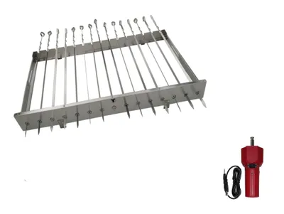 Produktbild von walexo Spießdreher (universell), incl. 15 Edelstahlspieße mit verschiedenen Motoren (mit 5V USB-Motor)