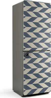 Produktbild von Zickzack-Streifenmuster – Magnetische Kühlschrank Abdeckung – Dekorfolie magnetisch Küche – Kühlschrank Magnet Deko – selbstklebende Magnettafel – Magnetfolie für Kühlschranktür – 60x180 cm