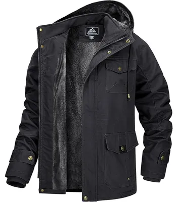 Immagine prodotto di Giacca invernale da uomo, imbottita, in pile, antivento, giacca di transizione, con cappuccio removibile, colore grigio chiaro