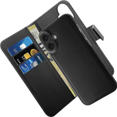 Custodia con portacarte per iPhone 11, morbida custodia a portafoglio in TPU, resistente custodia protettiva con supporto Nero