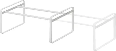 Produktbild von Yamazaki Schuhregal mit 1 Ablage weiß ausziehbar platzsparend schmal Metall Schuhablage für 3-5 Paar Schuhe 40-70x17x25cm "FRAME"
