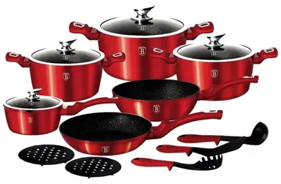 Immagine prodotto di Berlinger Haus set pentole in granito Red Metallic Line 15 pezzi 8753