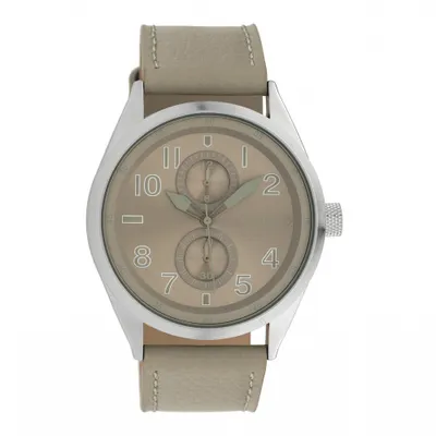Produktbild von Oozoo Armbanduhr hellgrau Leder Timepieces Herren Analog-Quarzuhr UOC10026