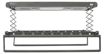 Immagine prodotto di Asciugatrice elettrica per abiti con telecomando, asciugatrice a soffitto verticale, con altezza e lunghezza regolabili, stendibiancheria a parete con illuminazione a LED, capacità di carico 35 kg