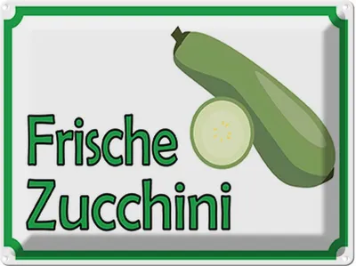 Produktbild von vianmo Blechschild 30x40 cm frische Zucchini Hofladen Marktstand Laden Obst Gemüse
