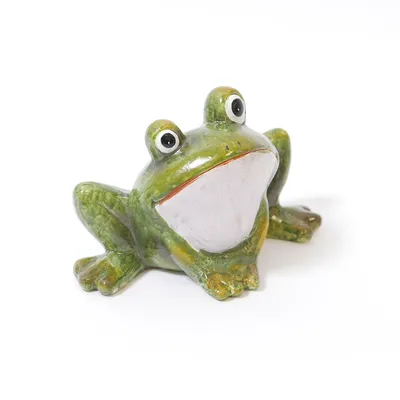 Immagine prodotto di Rana verde in Vetroceramica, decorazione da giardino Altezza 7,7 cm