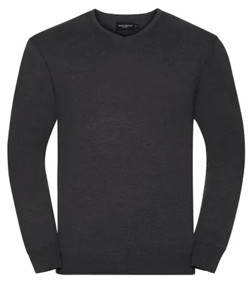 Produktbild von Russell Collection - Sweatshirt V-Ausschnitt für Herren LT4384 (L) (Holzkohle-Mergel)