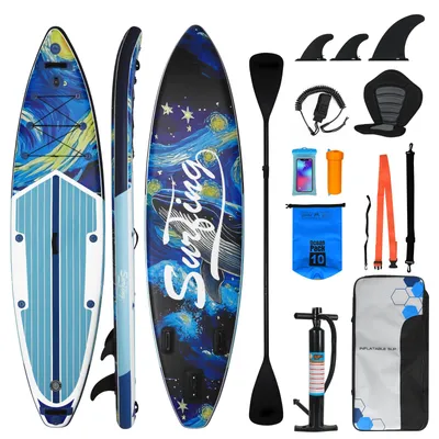 Obrázek produktu pro Puluomis SUP prkno se sedadlem 335 cm, sada pádel, nafukovací pádlovací prkno Surfboard, taška na pumpu, MB. do 150 kg modrá