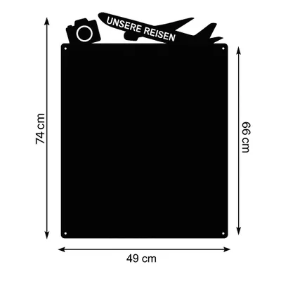 Produktbild von Magnettafel Schwarz 74X49CM Unsere Reisen