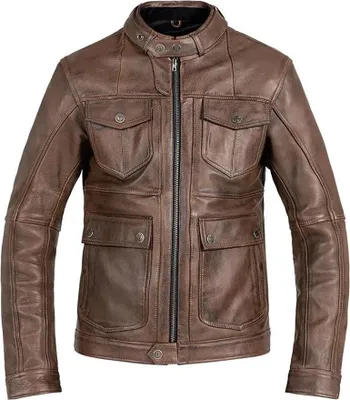Imagen del producto de Chaqueta de cuero para motocicleta John Doe Drifter, color marrón, talla S
