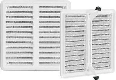 Imagen del producto de Rejilla de ventilación con malla, tapa ajustable, 175x175 mm, color blanco