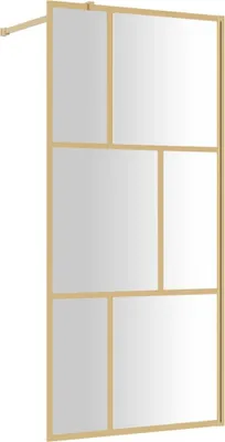 Produktbild von vidaXL Duschwand für Begehbare Dusche mit ESG Klarglas Golden 90x195cm