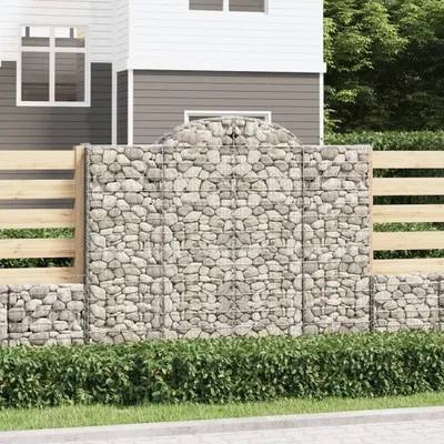 Produktbild von The Living Store Gabione mit Hochbogen 200x50x160/180 cm Verzinktes Eisen