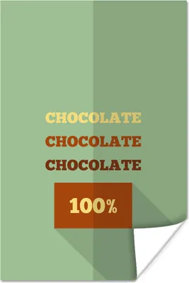 Produktbild von MuchoWow® Poster Poster mit Zitat "Schokolade Schokolade 100%". 40x60 cm - Plakate für die Wand - Poster Babyzimmer