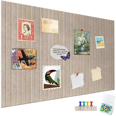 Productafbeelding van AMIGO Zelfklevend kurk prikbord, 60x80 cm, donkerbeige – Afmetingen 80 x 60 cm