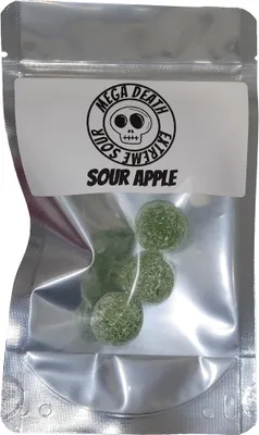 Produktbild von Mega Death Extreme Sour Apple Candy Balls 3 Stück