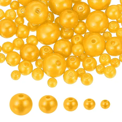 Schmuckperlen 1064 Stück, 4–10 mm, rund, Gold, für Armbänder & Basteln