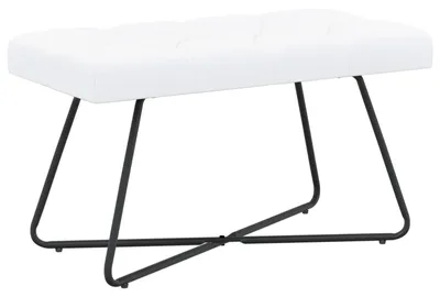 Image de Banc vidaXL à capitonnage, blanc, 80 x 40 x 46 cm, tissu