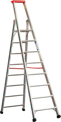 Produktbild von Euro-Profi Alu Stufenstehleiter Mod. S32577 - Stufenanzahl: 8, Länge: 2,65 m