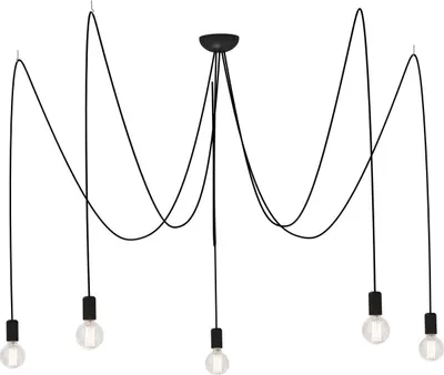 Produktbild von Pendelleuchte verstellbar bis 3 m XXL 5-flammig E27 flexibel Jugendzimmer Wohnzimmer Hängelampe SPIDER