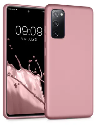 Produktbild von kwmobile Handyhülle für Samsung Galaxy S20 FE Hülle - Silikon Case metallisch schimmernd - Schutzhülle Cover - Metallic Rosegold