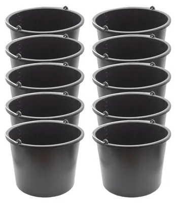 Produktbild von 10x Eimer 12 Liter Baueimer Haushaltseimer Wassereimer Kunststoffeimer Universal 12l