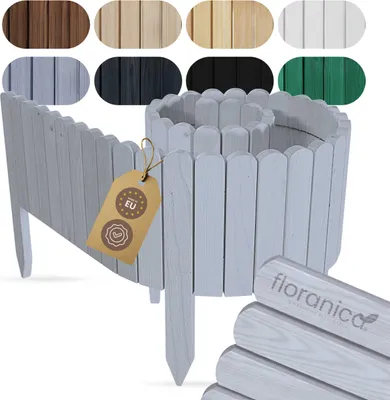 Obrázok produktu pre Floranica drevený okraj záhona 30 x 200 cm strieborný obruba trávnika záhradný plot drevený plot flexibilný rollborder​