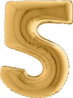 Image de Ballon doré Karaloon chiffre 5 en feuille aluminée