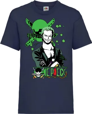 Produktbild von Kinder T-Shirt One Manga Piece Anime Roronoa Zoro 03 Zoro, 7-8 Jahr - 128 / Dunkelblau