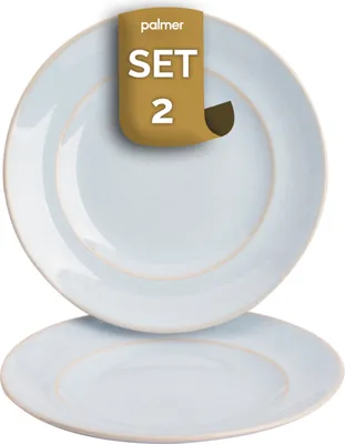 Produktbild von Palmer Barolo, Teller flach, Ø 22 cm, 2 Stück, hellblau Steinzeug