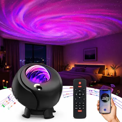 Produktbild von LED Sternenhimmel Projektor Galaxy Lampe Sternenprojektor Bluetooth Lautsprecher mit Fernbedienung und Timer