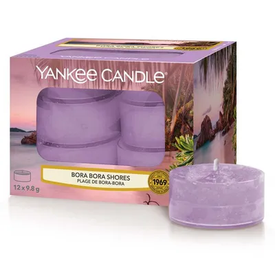 Image de Bora Bora Shores Scented Tea Light Candles Bougie Yankee, Purple, 8.4cm X 6.1cm | Fruity