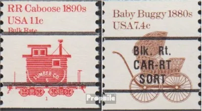 Produktbild von Briefmarken USA 1984 Mi 1679x V,1688x V (kompl.Ausg.) Vorausentwertung postfrisch Fahrzeuge - Bremserwagen