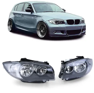 Produktbild von Klarglas Scheinwerfer Schwarz Links + Rechts für BMW E81 E82 E87 E88 ab 2004-